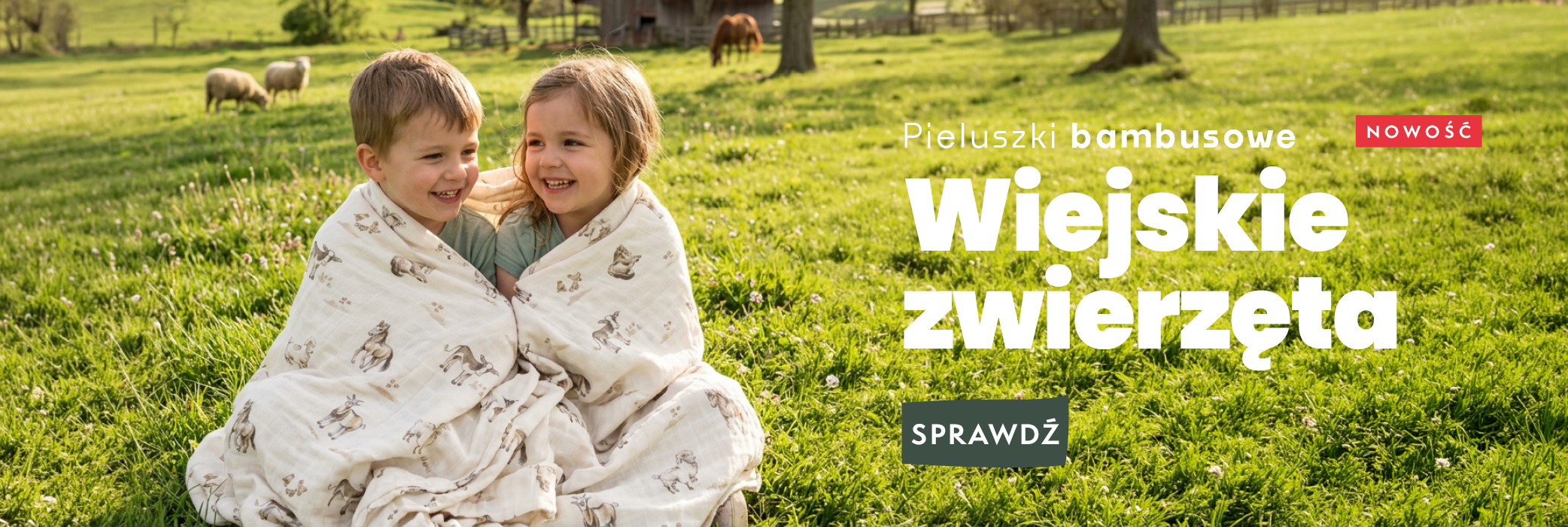 Pieluszki bambusowe WIEJSKIE ZWIERZĘTA